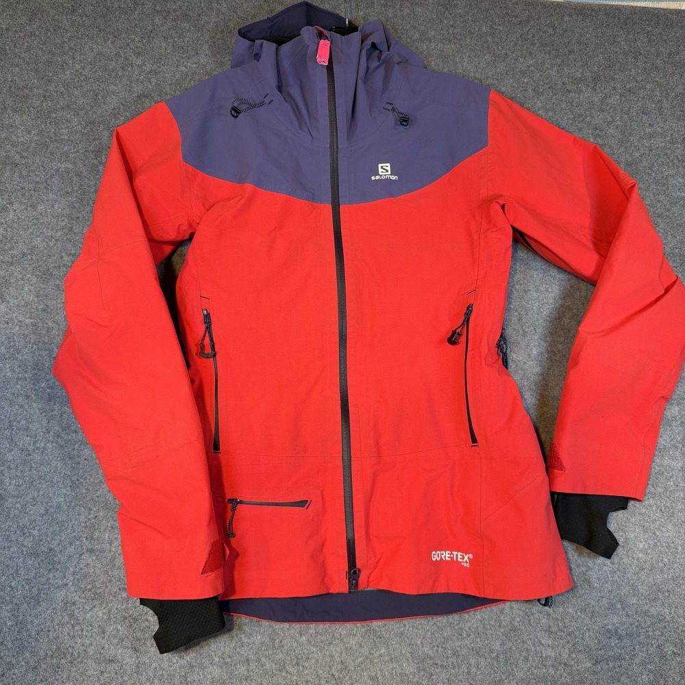 Salomon Jacket Mens Medium Red GORE-TEX Pro Hooded Ski Waterproof Shell